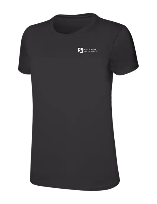 Womens Ring Spun Charcoal 4.5 oz T-Shirt w/Mill Creek Renewables Logo