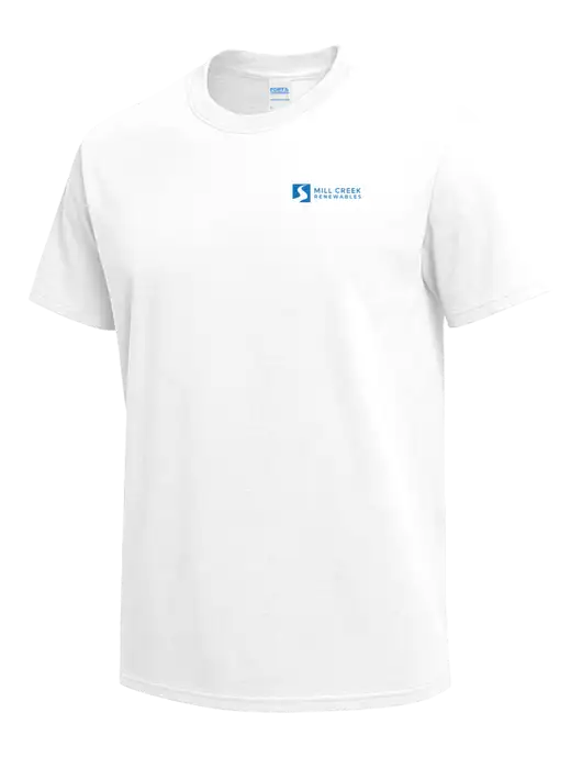 White Heavyweight 6.1 oz T-Shirt w/Mill Creek Renewables Logo