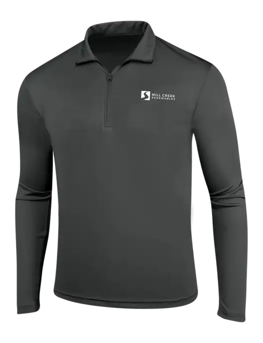 Dark Grey PosiCharge Competitor 1/4 Zip Pullover w/Mill Creek Renewables Logo