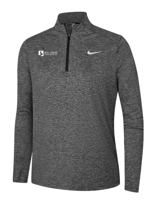 Nike Black Heather Womens Dri-FIT Element 1/2-Zip Pullover w/Mill Creek Renewables Logo
