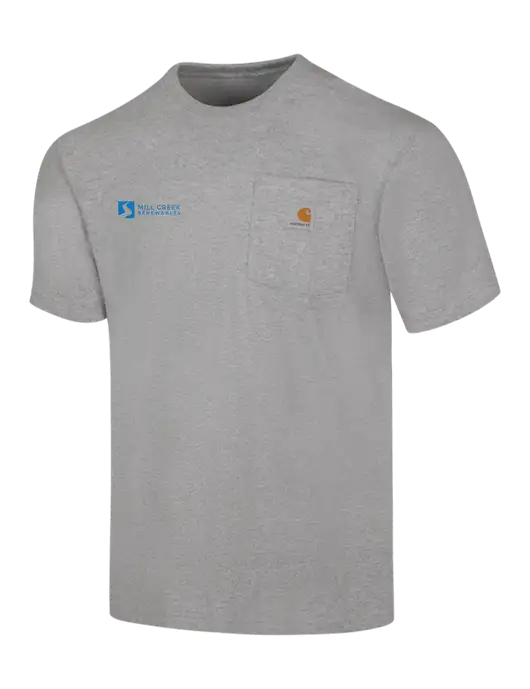 Carhartt Workwear Light Grey Heather Pocket Short Sleeve T-Shirt w/Mill Creek Renewables Logo