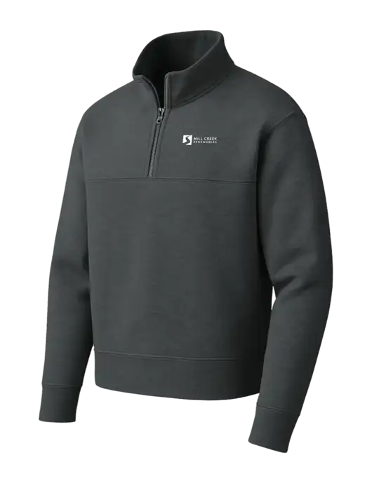 Mercer+Mettle Dark Grey Linear Texture Quarter Zip w/Mill Creek Renewables Logo