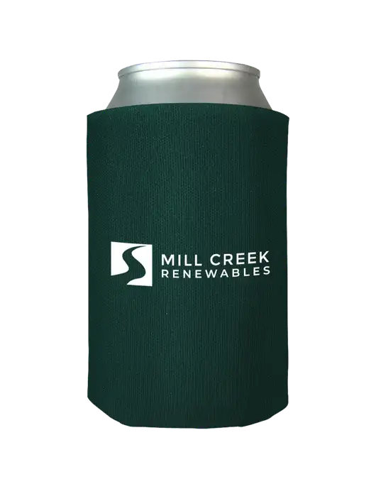 Dark Green Foam Coolie w/Mill Creek Renewables Logo