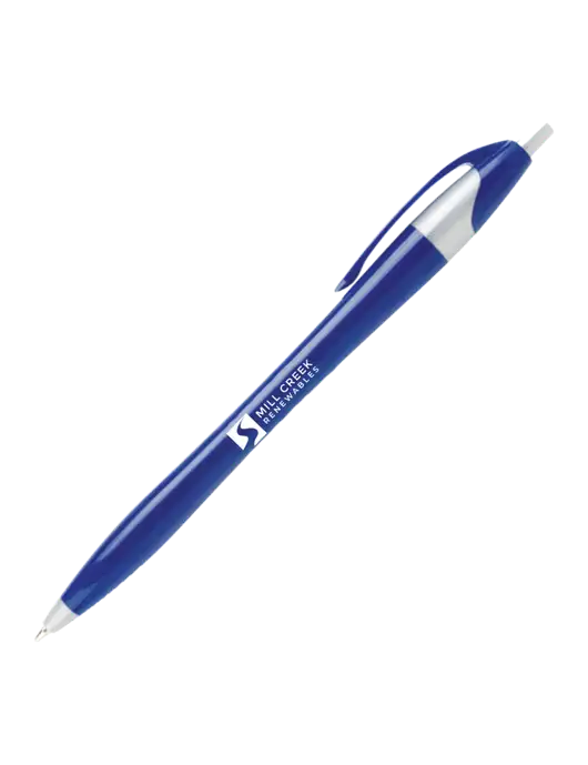 Novella Navy/Silver Corporate Pen- Blue Ink w/Mill Creek Renewables Logo