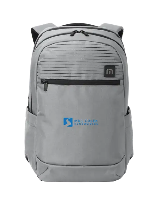 TravisMathew Light Grey Approach Backpack w/Mill Creek Renewables Logo