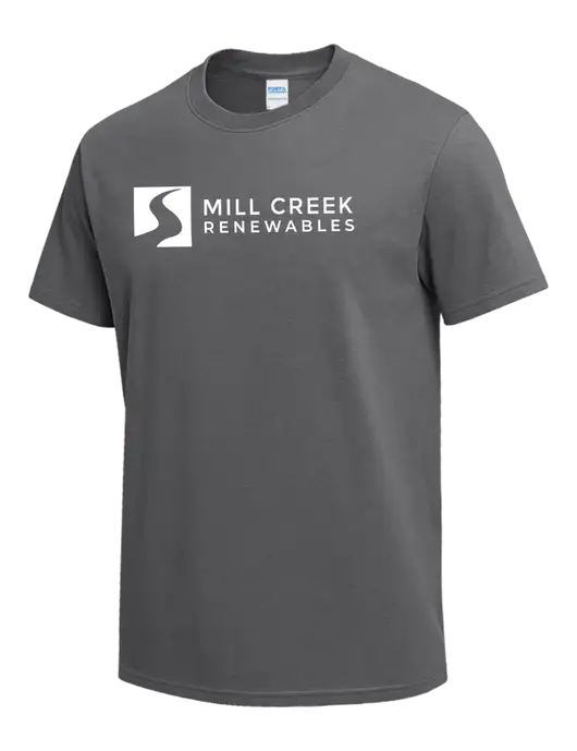 Medium Grey Heavyweight 6.1 oz T-Shirt w/Mill Creek Renewables Logo