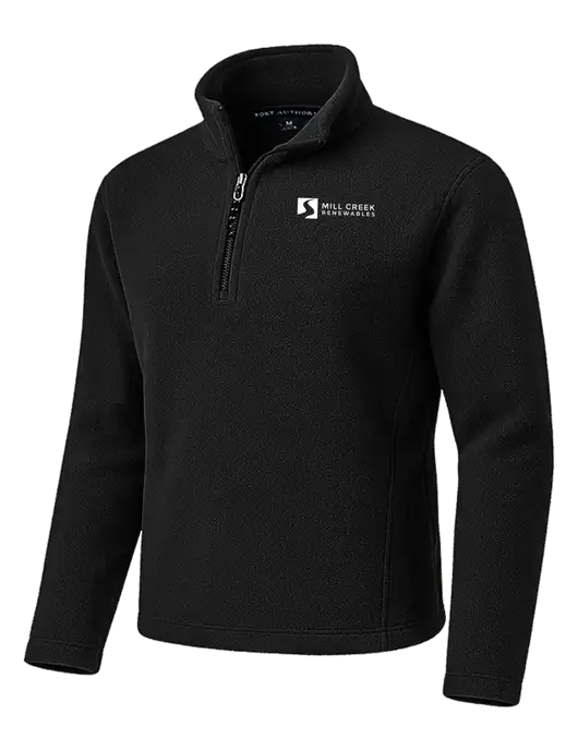 Black Fleece 1/4-Zip Pullover w/Mill Creek Renewables Logo