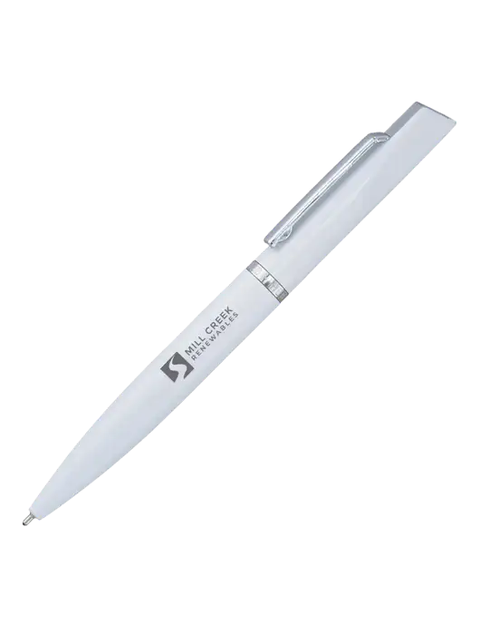 Santos White Pen - Black Ink w/Mill Creek Renewables Logo