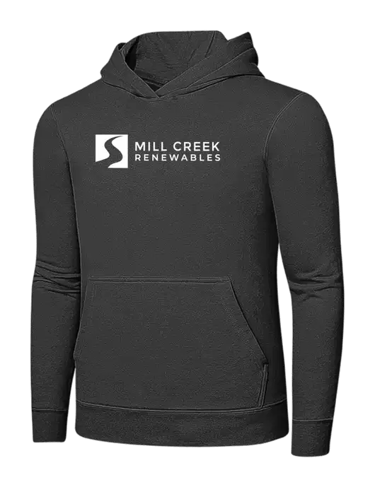 Charcoal 7.8 oz Ring Spun Hooded Sweatshirt w/Mill Creek Renewables Logo
