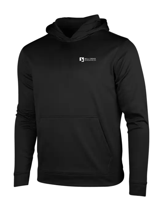 Black Fleece Sport-Wick Hooded Pullover w/Mill Creek Renewables Logo