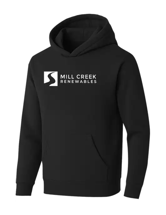 BELLA+CANVAS Black Sponge Fleece Pullover Hoodie w/Mill Creek Renewables Logo