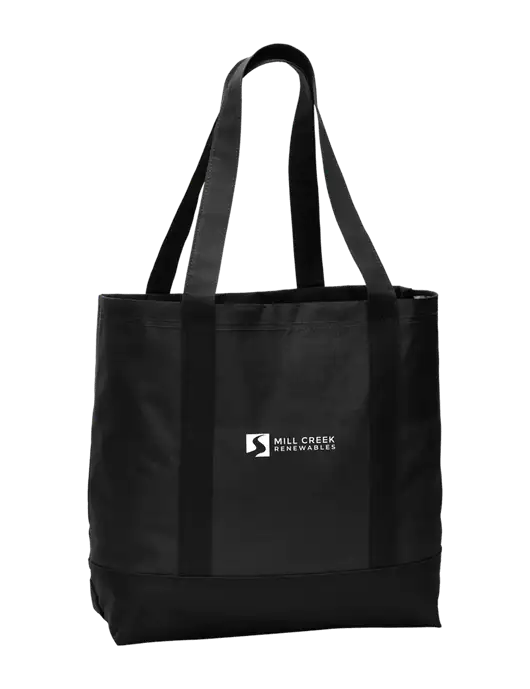 Carryall Black/Black Day Tote w/Mill Creek Renewables Logo