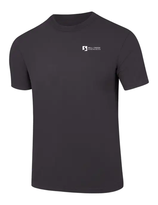 Comfort Colors 6.1 oz Dark Grey Heavyweight Ring Spun T-Shirt w/Mill Creek Renewables Logo