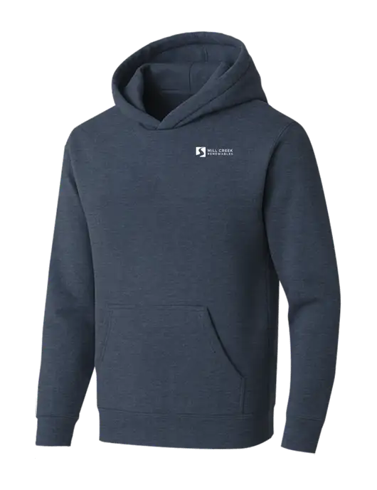 BELLA+CANVAS Heather Navy Sponge Fleece Pullover Hoodie w/Mill Creek Renewables Logo