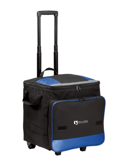 Twilight Blue Rolling Cooler w/Mill Creek Renewables Logo