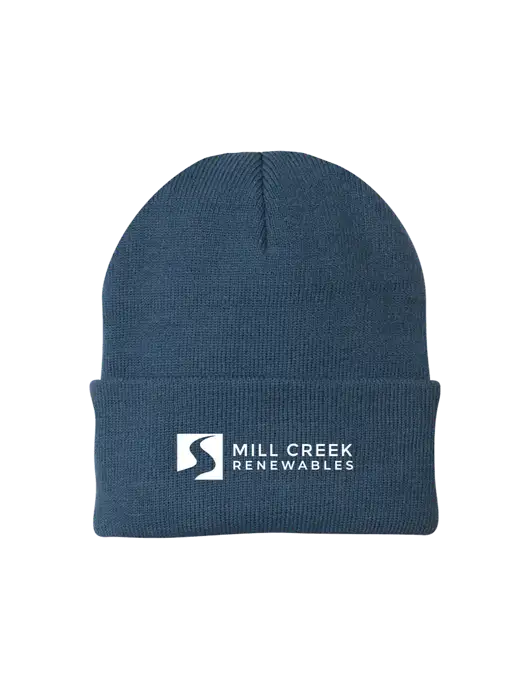 Dark Slate Knit Cap w/Mill Creek Renewables Logo