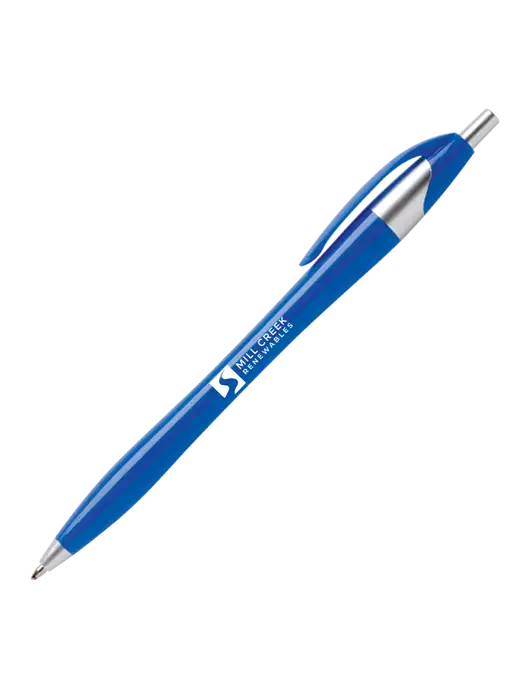 Novella Royal Platinum Pen - Blue Ink w/Mill Creek Renewables Logo