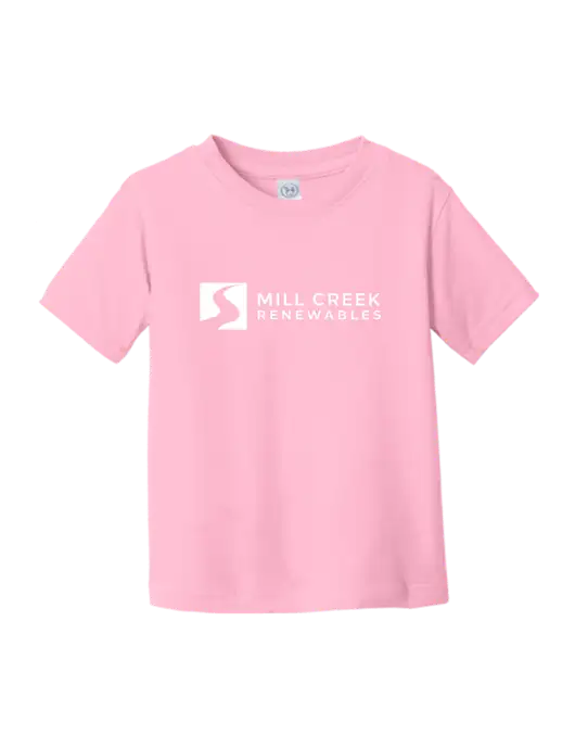 Rabbit Skins Pink Toddler Fine Jersey Tee w/Mill Creek Renewables Logo