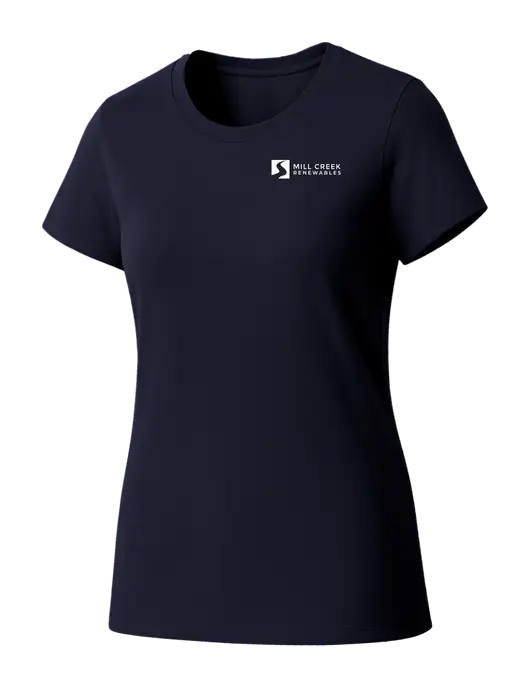 Womens Seriously Soft New Navy T-Shirt w/Mill Creek Renewables Logo