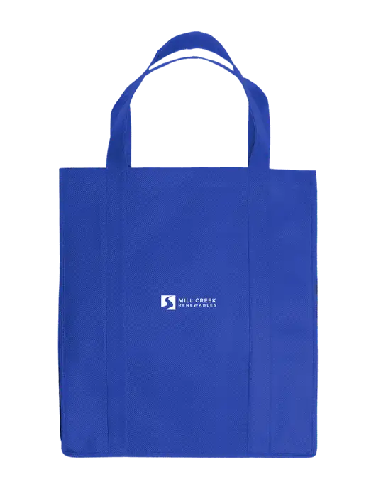 Eco Reusable Jumbo Royal Shopping Bag w/Mill Creek Renewables Logo