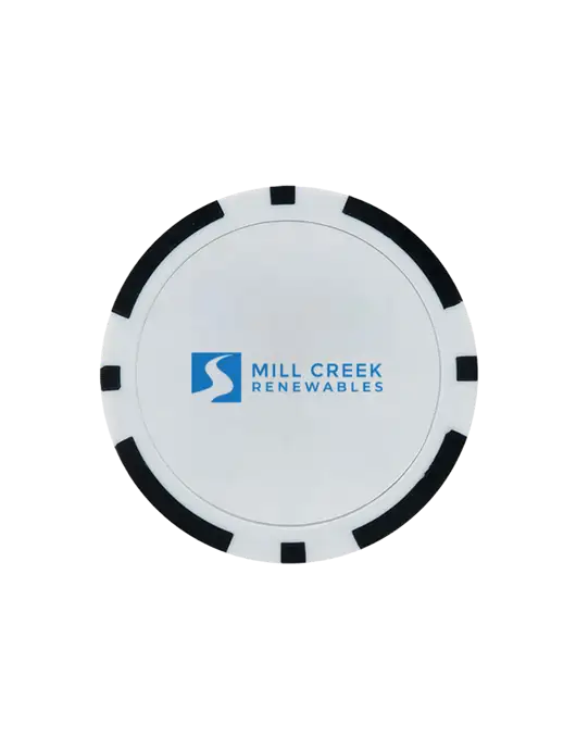 Black Poker Chip Ball Marker w/Mill Creek Renewables Logo
