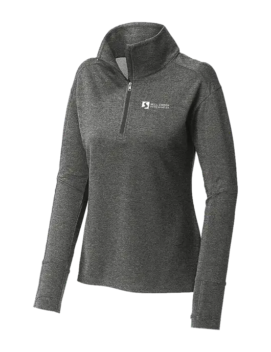 Womens Sport-Wick Flex Fleece Dark Grey Heather 1/4-Zip w/Mill Creek Renewables Logo