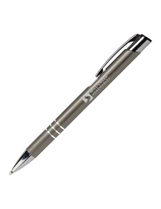 Laurent Gunmetal Pen - Black Ink w/Mill Creek Renewables Logo