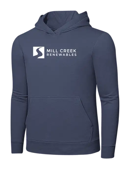 Steel Blue 7.8. oz Ring Spun Hooded Sweatshirt w/Mill Creek Renewables Logo