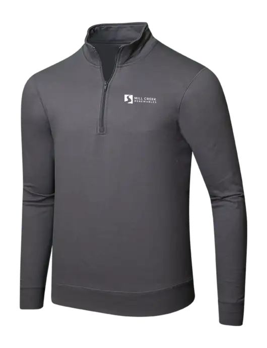 Charcoal 8.5 oz Ring Spun 1/4 Zip Pullover Sweatshirt w/Mill Creek Renewables Logo