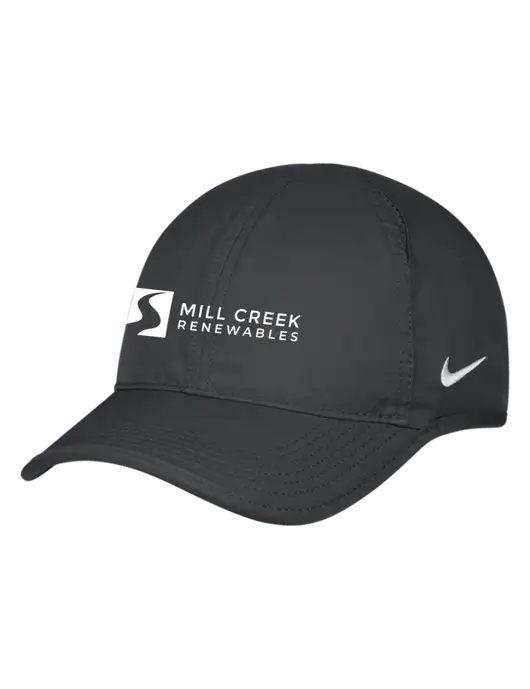 Nike Charcoal Featherlight Cap w/Mill Creek Renewables Logo
