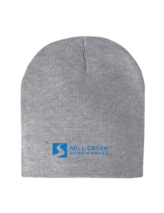 Light Grey Heather Element Knit Beanie w/Mill Creek Renewables Logo
