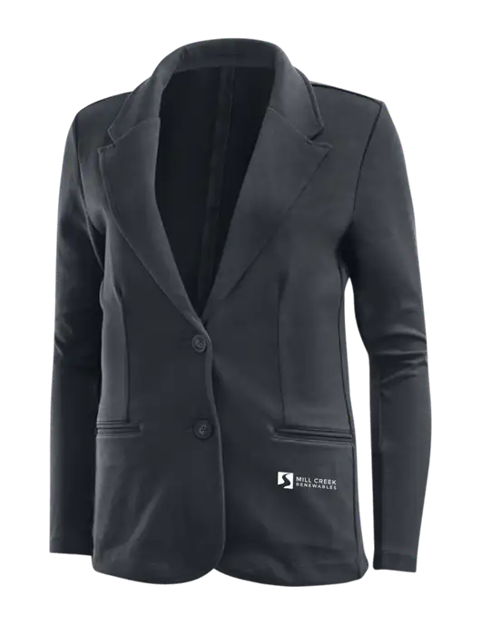 Charcoal Grey Womens Knit Blazer w/Mill Creek Renewables Logo