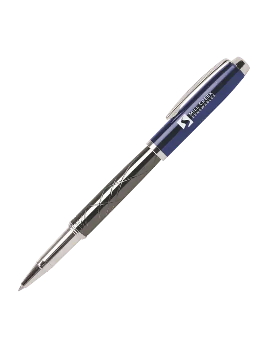 Modernist Blue Rollerball Pen - Black Ink w/Mill Creek Renewables Logo