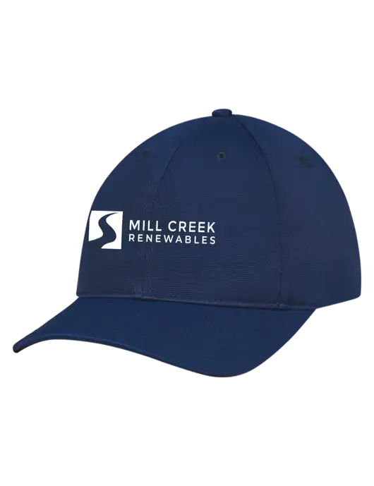 Navy Nylon Twill Performance Cap w/Mill Creek Renewables Logo