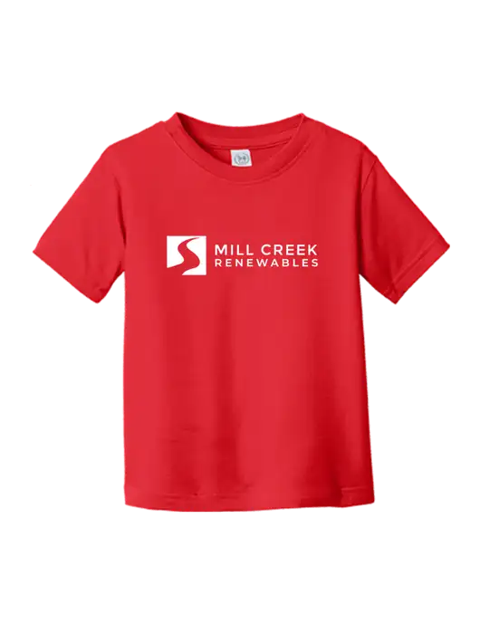 Rabbit Skins Red Toddler Fine Jersey Tee w/Mill Creek Renewables Logo