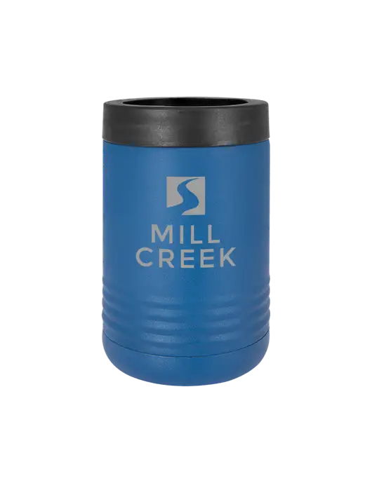 Polar Camel 12 oz Powder Coated Royal Blue Vacuum Insulated Beverage Holder w/Mill Creek Renewables Logo