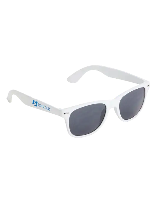 Daytona White Sunglasses w/Mill Creek Renewables Logo