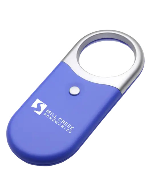 Compact Blue Magnifier Light w/Mill Creek Renewables Logo