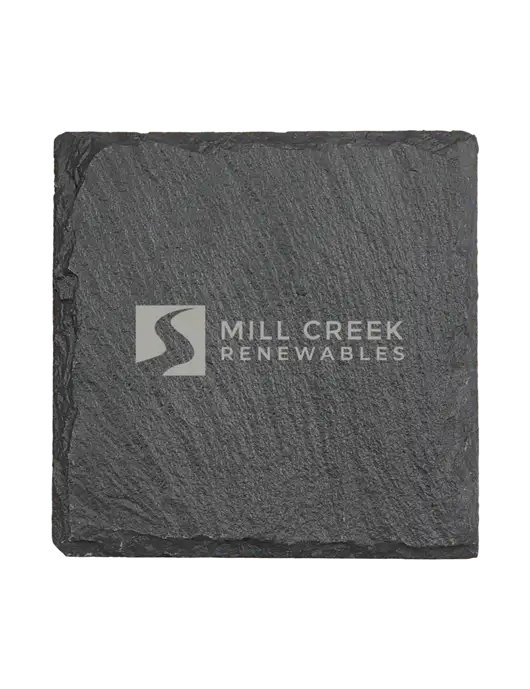 Square Slate Coaster, 4 x 4 w/Mill Creek Renewables Logo