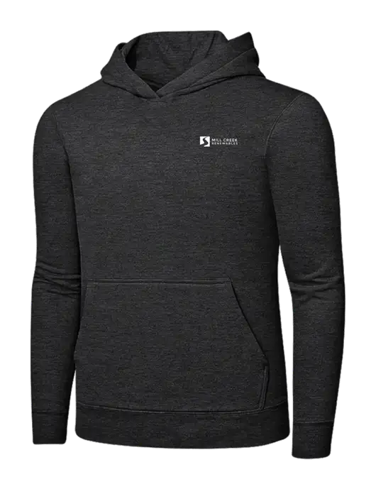 Dark Heather Grey 7.8 oz Ring Spun Hooded Sweatshirt w/Mill Creek Renewables Logo