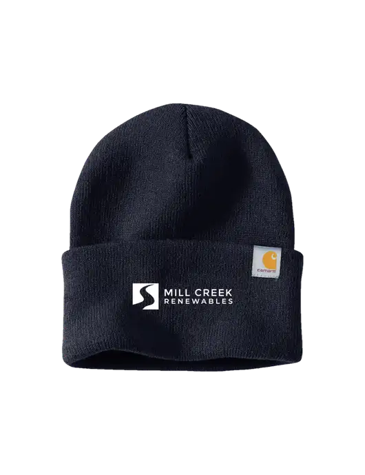 Carhartt Navy Watch Cap 2.0 w/Mill Creek Renewables Logo