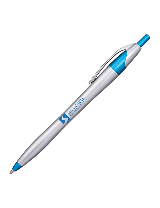 Novella Sapphire/Chrome Bright Pen - Blue Ink w/Mill Creek Renewables Logo