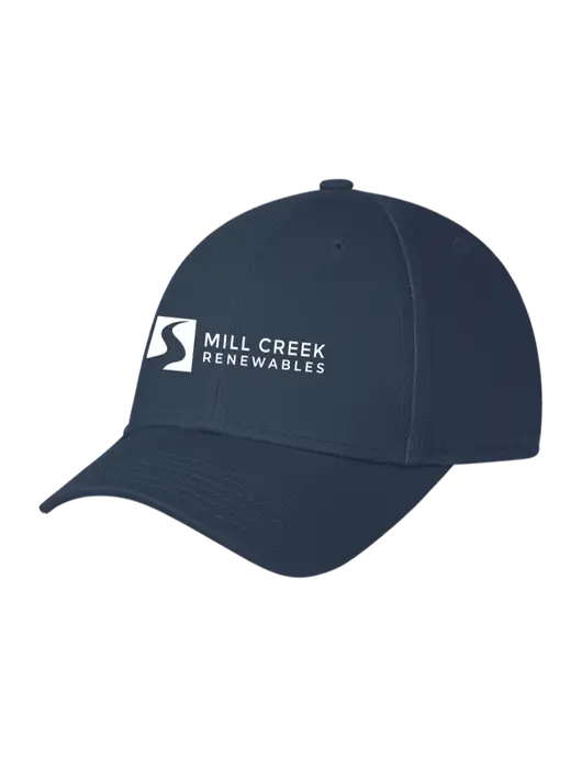 Navy Structured Cap Hook & Loop w/Mill Creek Renewables Logo