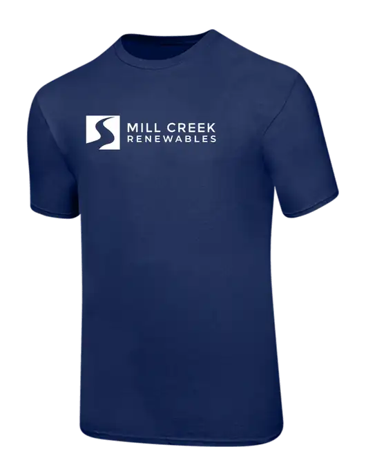 Ring Spun Navy 4.5 oz T-Shirt w/Mill Creek Renewables Logo