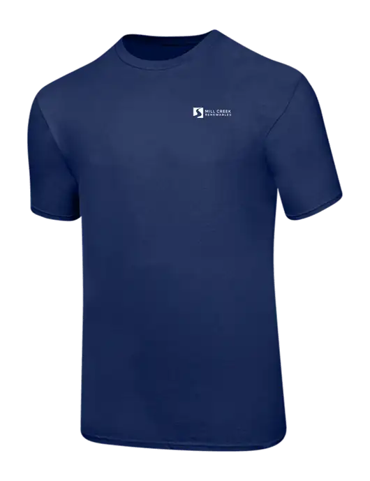 Ring Spun Navy 4.5 oz T-Shirt w/Mill Creek Renewables Logo