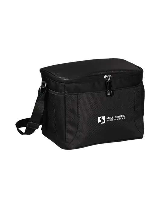 12 Can Black/Black Cube Cooler  w/Mill Creek Renewables Logo