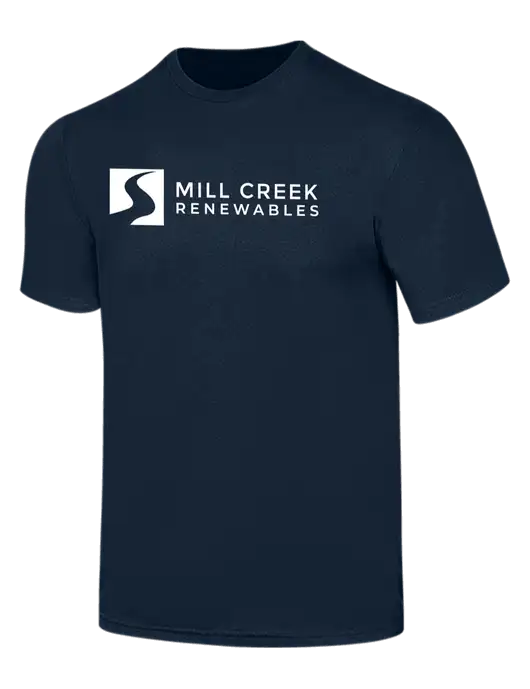 Simply Soft Navy 4.5oz  Poly/Combed Ring Spun Cotton T-Shirt w/Mill Creek Renewables Logo