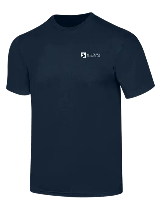 Simply Soft Navy 4.5oz  Poly/Combed Ring Spun Cotton T-Shirt w/Mill Creek Renewables Logo