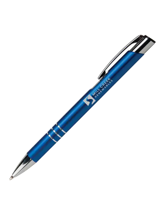 Laurent Blue Pen - Black Ink w/Mill Creek Renewables Logo
