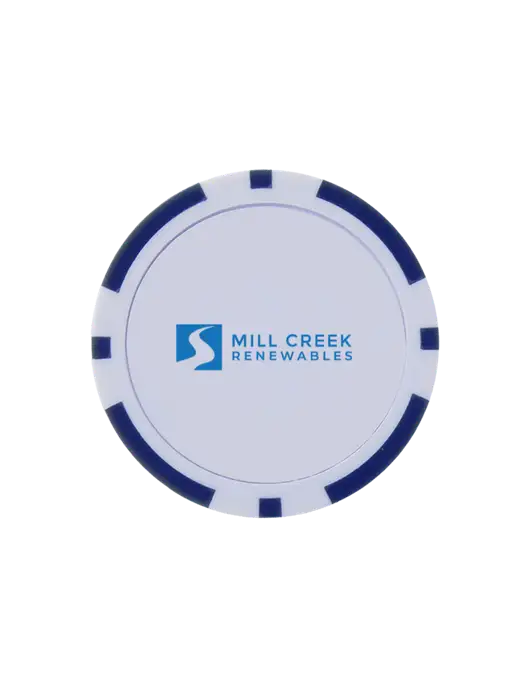 Dark Royal Poker Chip Ball Marker w/Mill Creek Renewables Logo